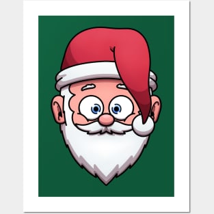 Cute Santa Claus Face Posters and Art